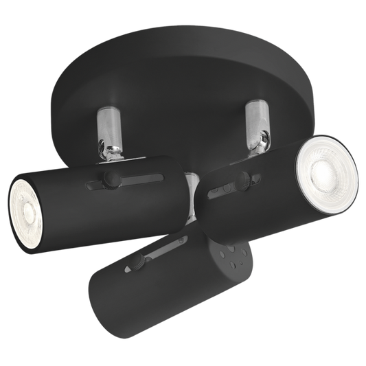 S120/3 Bright Star BLACK BLACK SPOTLIGHT 3X50W GU10 ROUNDBASE 180MM