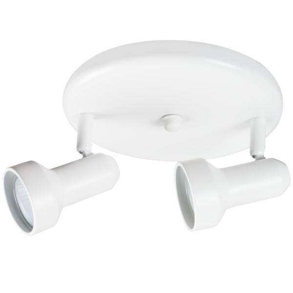 S164/2 Bright Star WHITE MATT WHITE SPOTLIGHT 2X50W GU10 190MM ROUNDBASE