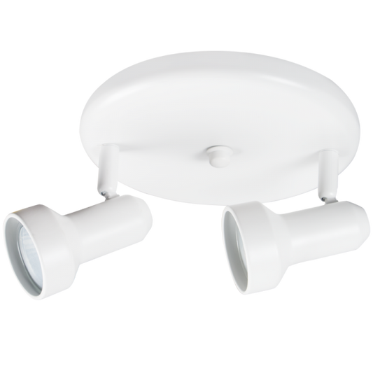 S164/2 Bright Star WHITE MATT WHITE SPOTLIGHT 2X50W GU10 190MM ROUNDBASE