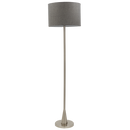 Bright Star Lighting SL037 SATIN Satin Chrome Standing Lamp with Grey Fabric Shade