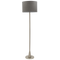 Bright Star Lighting SL037 SATIN Satin Chrome Standing Lamp with Grey Fabric Shade