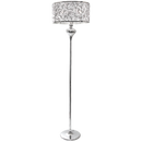 Bright Star Lighting SL052 CHROME Polished Chrome Standing Lamp with Silver Patterned Shade