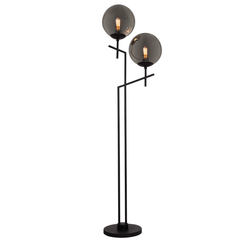 SL072 Bright Star BLACK BLACK & SMOKE GLS 2X60W ES- 2 BOXES PER FITTING