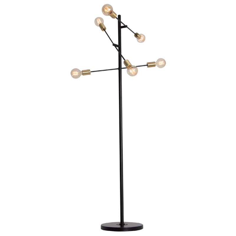 SL080 Bright Star BLACK BLACK STANDING LAMP 6X40W ES 1600MM