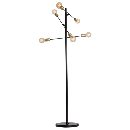 SL080 Bright Star BLACK BLACK STANDING LAMP 6X40W ES 1600MM