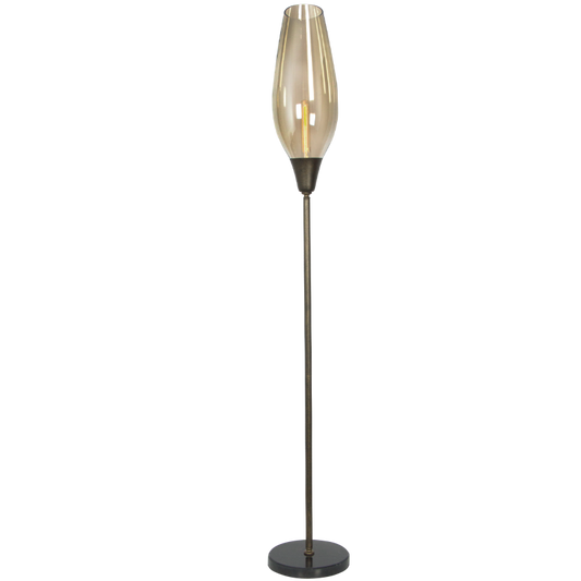SL081 Bright Star COGNAC COGNAC GLS METAL STANDING, FOOT SWITCH 1X60W ES
