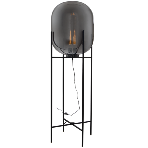 Bright Star Lighting SL082 SMOKE Metal Floor Lamp with Smoke Colour Glass