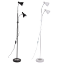 Bright Star Lighting SL089 BLACK Metal and Polished Chrome Floor Lamp with Gooseneck Arms