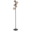 Bright Star Lighting SL401 MATT BK Floor Lamp with Smoke Colour Glass