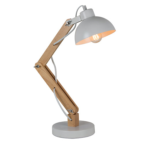 Eurolux T556 Heston Table Lamp  160mm White/Natural Wood