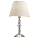 Bright Star Lighting TL012 SATIN Satin Chrome and Crystal Table Lamp with Hessian Shade