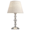 Bright Star Lighting TL012 SATIN Satin Chrome and Crystal Table Lamp with Hessian Shade