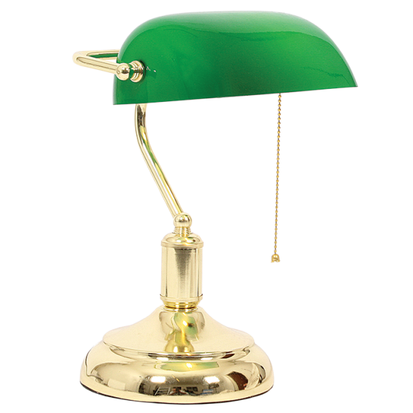 Bright Star Lighting TL021 GREEN Bankers Lamp with Pull Switch