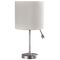 Bright Star Lighting TL028 STRAW Satin Chrome Base with Cream Fabric Shade, Gooseneck Arm for LED and two Switches