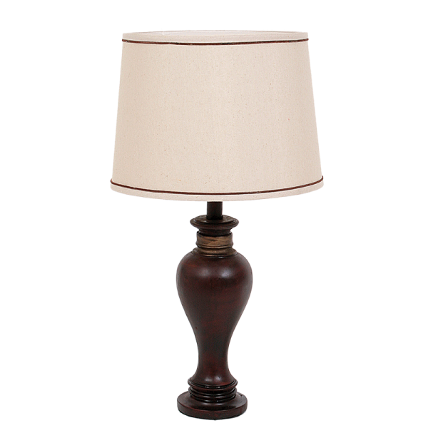 Bright Star Lighting TL066 WOOD Resin Table Lamp with Hessian Shade