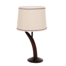 Bright Star Lighting TL067 WOOD Resin Table Lamp with Hessian Shade