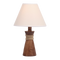 Bright Star Lighting TL084 WOOD Resin Table Lamp with Hessian Shade