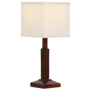 Bright Star Lighting TL117 BROWN Resin Table Lamp with Square Cream Shade