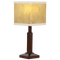 Bright Star Lighting TL118 BROWN Resin Table Lamp with Square Parchment Shade