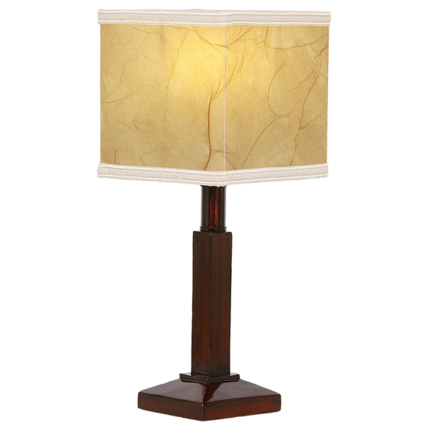 Bright Star Lighting TL118 BROWN Resin Table Lamp with Square Parchment Shade