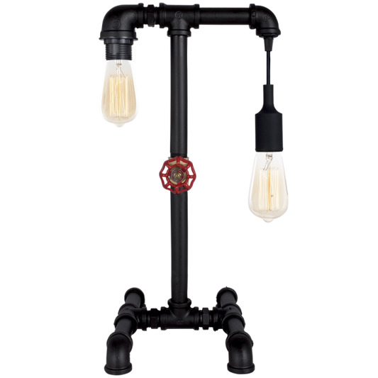 TL144 Bright Star BLACK BLACK METAL TABLE LAMP 2X60W ES