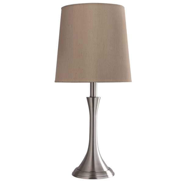 Bright Star Lighting TL155 SATIN Satin Chrome Base with Hessian Colour Fabric Shade