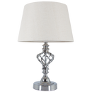 Bright Star Lighting TL176 CHROME Polished Chrome Table Lamp with Cream Fabric Shade