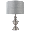 Bright Star Lighting TL177 SATIN Satin Chrome Table Lamp with Smoke Fabric Shade