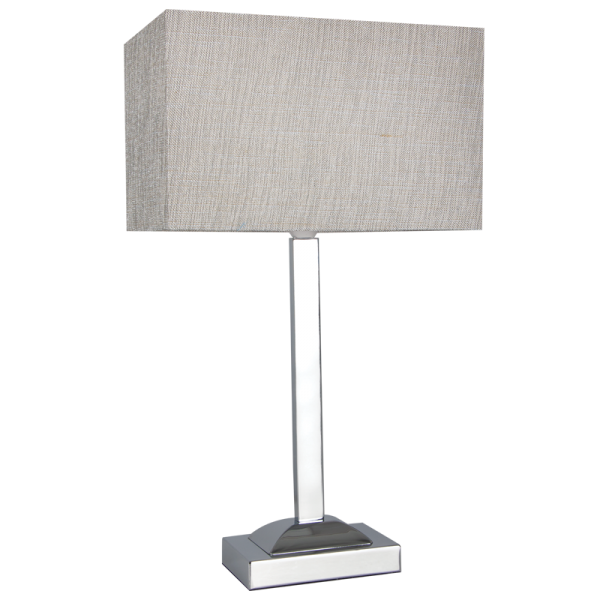TL178 Bright Star CHROME POLISH CHR CHAMPAGNE FABRIC SHADE 1X40W BC