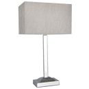 Bright Star Lighting TL178 CHROME Polished Chrome Table Lamp with Champagne Fabric Shade