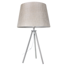 Bright Star Lighting TL179 CHROME Polished Chrome Table Lamp with Champagne Fabric Shade