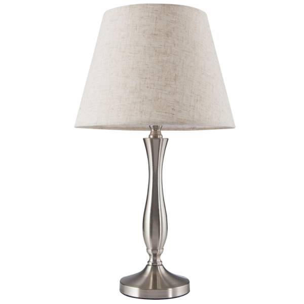 Bright Star Lighting TL181 SATIN Metal Desk Lamp with Hessian Shade