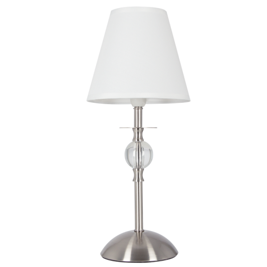 TL187 Bright Star WHITE SAT/CHR CLEAR ACRYLIC WH SHADE 1X11W SES