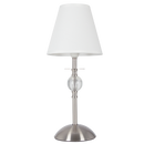 Bright Star Lighting TL187 WHITE Satin Chrome and Clear Acrylic Table Lamp with White Shade