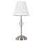 Bright Star Lighting TL187 WHITE Satin Chrome and Clear Acrylic Table Lamp with White Shade