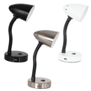Bright Star Lighting TL189 BLACK Metal Desk Lamp with Gooseneck Arm and USB Port