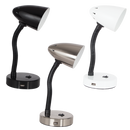 Bright Star Lighting TL189 WHITE Metal Desk Lamp with Gooseneck Arm and USB Port