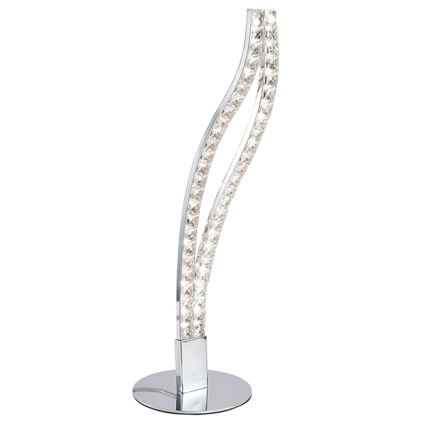 Bright Star Lighting TL200 CHROME Stainless Steel and Crystal LED Table Lamp