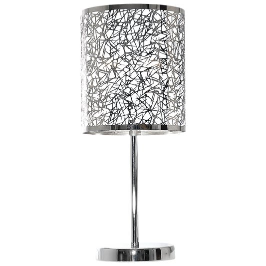 TL400 Bright Star CHROME POLISH CHR TABLE LAMP PATTERN SHADE 1X40W ES