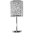 Bright Star Lighting TL400 CHROME Polished Chrome Table Lamp with Silver Patterned Shade
