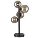 Bright Star Lighting TL600 MATT BLACK Table Lamp with Smoke Colour Glass