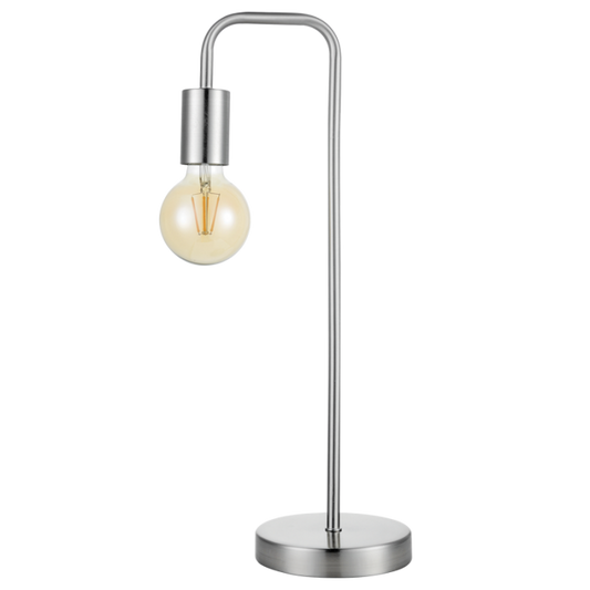 TL622 Bright Star SATIN SATIN CHROME METAL TABLE LAMP 1X60W ES