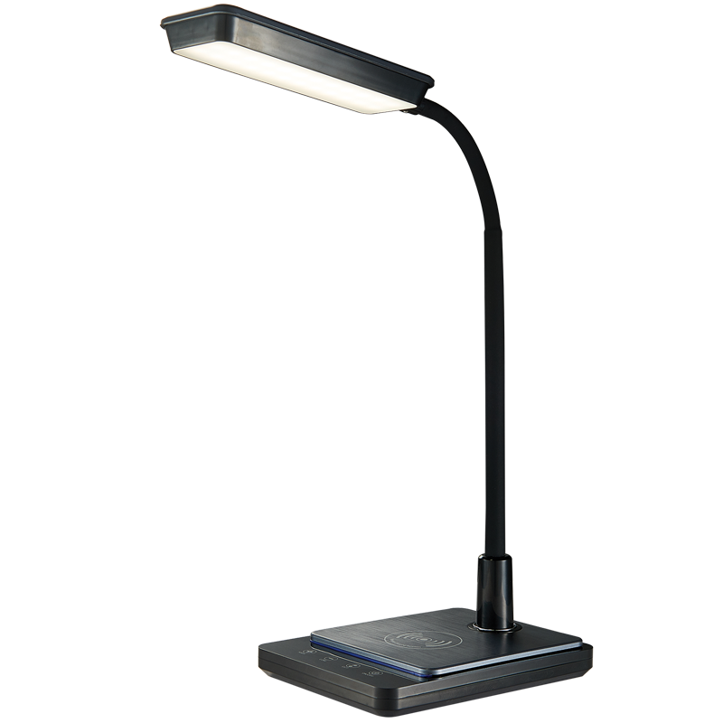 Bright Star Lighting TL627 BLACK QI Wireless Mobile Charger LED Desk Lamp, with Touch Sensor Switch, 3 Colour Temperatures and Dimmer Switch