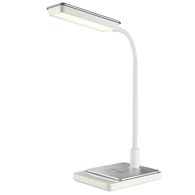 Bright Star Lighting TL627 WHITE QI Wireless Mobile Charger LED Desk Lamp, with Touch Sensor Switch, 3 Colour Temperatures and Dimmer Switch