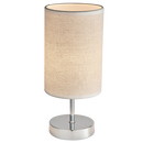 Bright Star Lighting TL629 CHROME Polished Chrome Table Lamp with Hessian Colour Fabric Shade