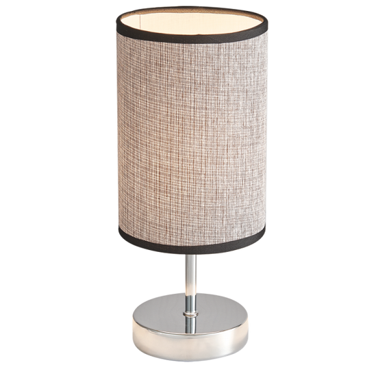 TL631 Bright Star CHROME POLISH CHR &DARK BROWN SHADE TABLE LAMP 1X40W SES