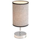 Bright Star Lighting TL631 CHROME Polished Chrome Table Lamp with Dark Brown Fabric Shade