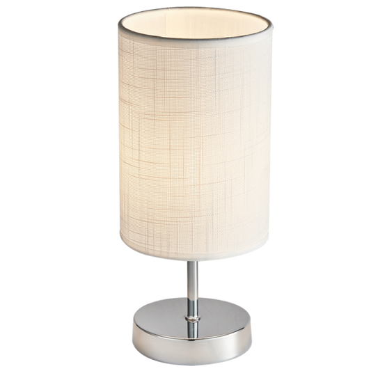 TL632 Bright Star CHROME POLISH CHR & WHITE SHADE TABLE LAMP 1X40W SES