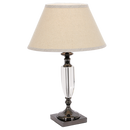Bright Star Lighting TL802 CHROME Gun Metal and Crystal Table Lamp with Hessian Shade