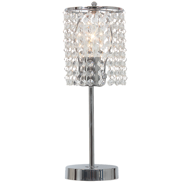 Bright Star Lighting TL812 CHROME Polished Chrome Table Lamp with Clear Acrylic Crystals